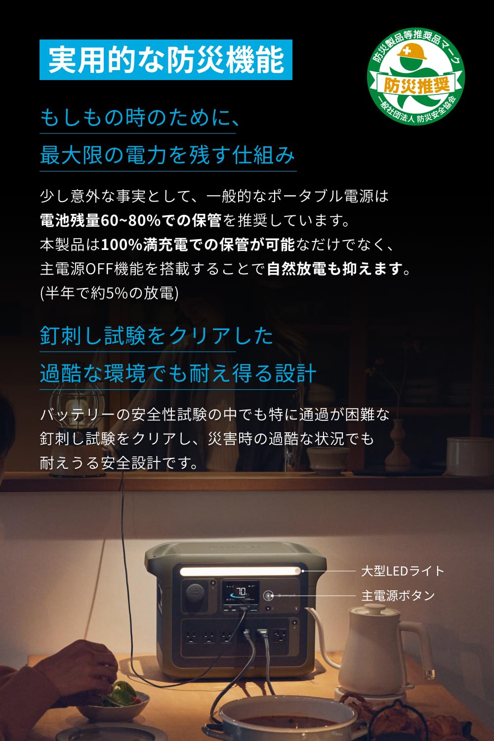 Amazon.co.jp: Portable Power Station 1000 ポータブル電源
